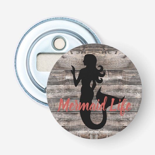 rustieke chic ZEEJONKVROUW ontwerpstijl | Button Flesopener (Voorkant)