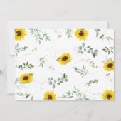 Rustieke Chic Zonnebloem Olifant Baby shower Meisj Bedankkaart (Achterkant)