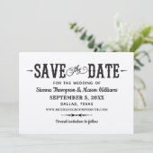 Rustieke Chic Zwarte Script Kraftpapier Huwelijk Save The Date (Staand voorkant)
