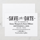 Rustieke Chic Zwarte Script Kraftpapier Huwelijk Save The Date (Voorkant / Achterkant)