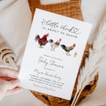 Rustieke Chicken Baby shower Invitation