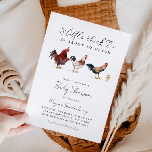 Rustieke Chicken Baby shower Invitation Kaart