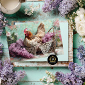 Rustieke Chicken Lila Bloesems Kant Decoupage Tissuepapier