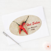 rustieke chili pepers hete salsa saus ovale sticker (Envelop)