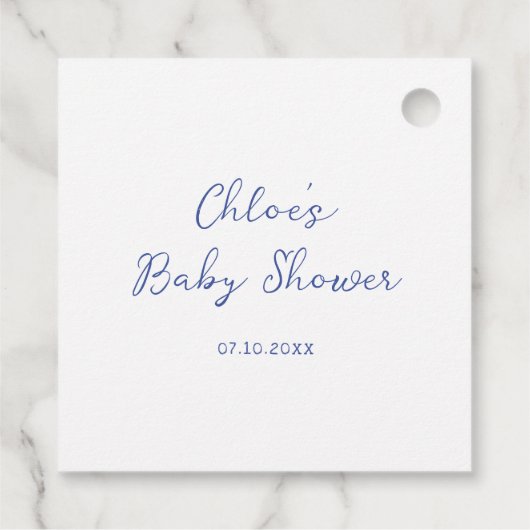 Rustieke Chinoiserie Bow Floral Crest Baby shower Bedankjes Labels (Achterkant)