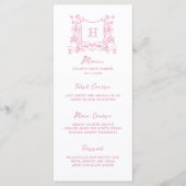 Rustieke Chinoiserie Bow Floral Crest Baby shower Menu (Voorkant)
