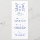 Rustieke Chinoiserie Bow Floral Crest Baby shower Menu (Voorkant)