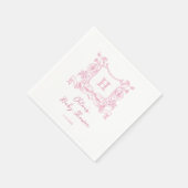 Rustieke Chinoiserie Bow Floral Crest Baby shower Servet (Hoek)