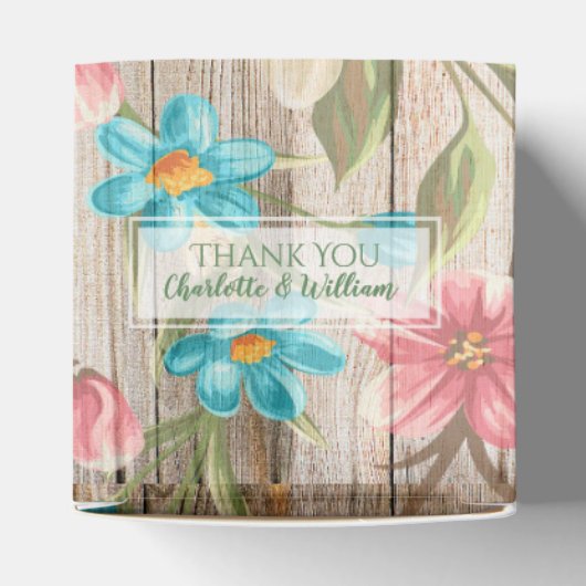 Rustieke chique bloemrijke gunst box bedankdoosjes (Bovenkant)