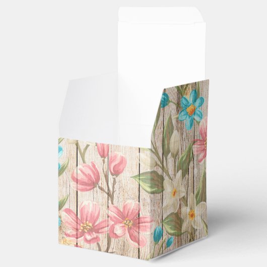 Rustieke chique bloemrijke gunst box bedankdoosjes (Geopend)