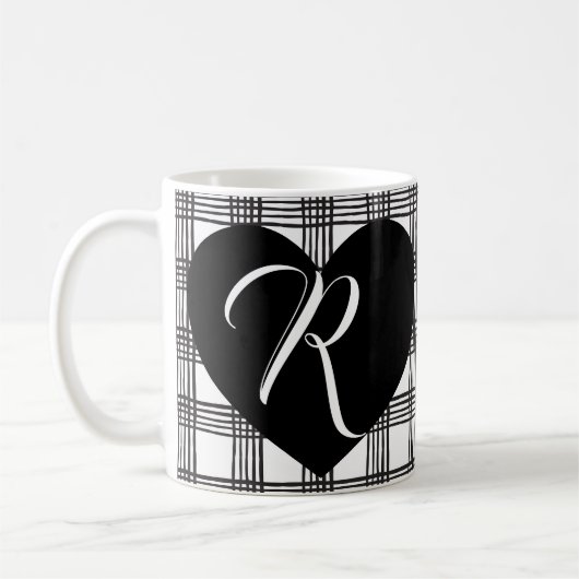 Rustieke chique boerderij stijl monogram koffiemok (Links)