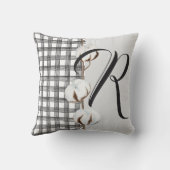 Rustieke chique boerderij stijl monogram kussen (Achterkant)