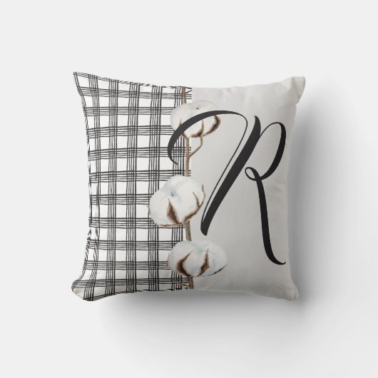 Rustieke chique boerderij stijl monogram kussen (Voorkant)