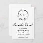 Rustieke chique botanische bruiloft save the date (Voorkant / Achterkant)