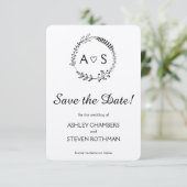 Rustieke chique botanische bruiloft save the date (Staand voorkant)