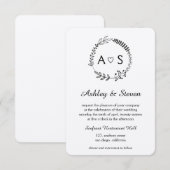 Rustieke chique bothanische huwelijksuitnodiging k kaart (Voorkant / Achterkant)