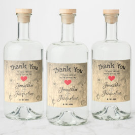Rustieke chique bruiloft dank u gepersonaliseerde  likeurfles etiket