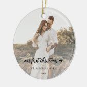 Rustieke chique bruiloft foto Passen getrouwd Keramisch Ornament (Links)