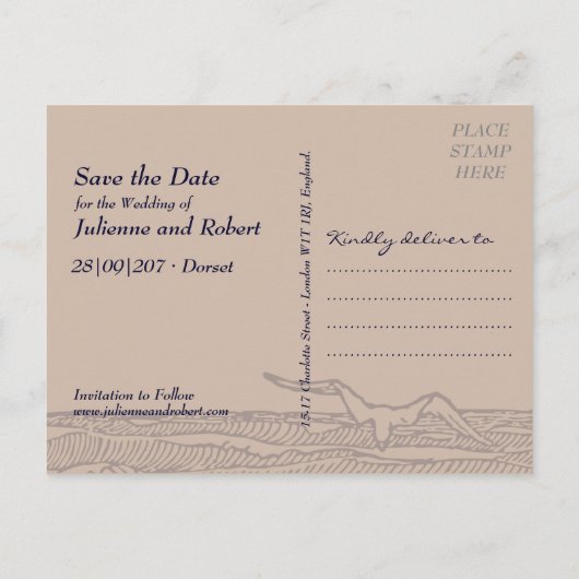 Rustieke chique bruiloft Save the Date Briefkaart (Achterkant)