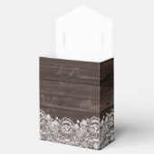 Rustieke Chique Donker Bruin Hout Wit Kant Bruilof Bedankdoosjes (Geopend)