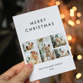 Rustieke chique eenvoudige minimale budget kerst f feestdagenkaart