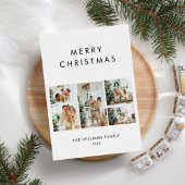 Rustieke chique eenvoudige minimale budget kerst f feestdagenkaart