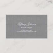 Rustieke Chique Faux Burlap Visitekaartje (Achterkant)