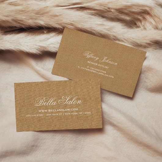 Rustieke Chique Faux Burlap Visitekaartje