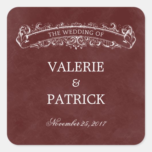 Rustieke Chique Favor Sticker / Envelope Seal - Ro (Voorkant)