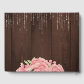 Rustieke chique floral string lichten bruiloft gastenboek (Achterkant)