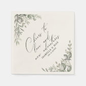 Rustieke chique gedempt groen nieuwe avonturen pap servet (Voorkant)