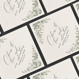 Rustieke chique gedempt groen nieuwe avonturen pap servet