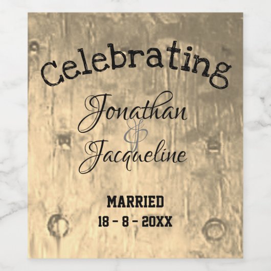 Rustieke Chique gepersonaliseerde bruiloft wijn fl Wijn Etiket (Enkel label)