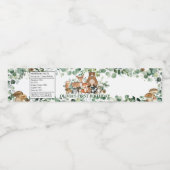 Rustieke chique groen bos dieren verjaardag waterfles etiket (Enkel label)