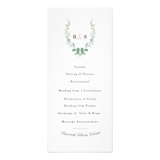 Rustieke chique groen Waterverf | Bruiloft Reclamekaart (Voorkant)