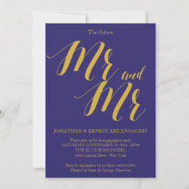 Rustieke chique homokoppel verlovingsfeest kaart