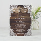 Rustieke Chique Houten Burlap Kant String Lights B Kaart (Staand voorkant)