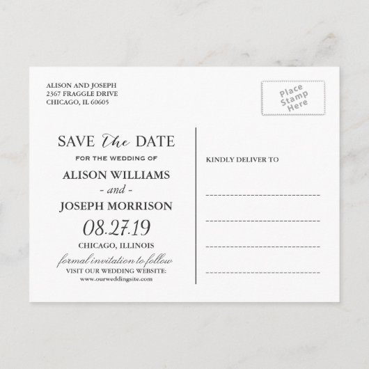 Rustieke Chique Ivory Burlap Lace Save the Date Fo Aankondigingskaart (Achterkant)