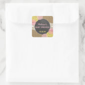 Rustieke Chique jute roze geel baby sprinkle gunst Vierkante Sticker (Tas)