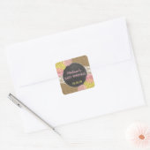 Rustieke Chique jute roze geel baby sprinkle gunst Vierkante Sticker (Envelop)