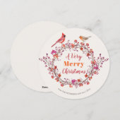 Rustieke chique Kerst Holly Berry krans modern Feestdagenkaart (Voorkant / Achterkant)