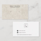 RUSTIEKE CHIQUE OFF WITTE STUCCO STUD OORBEL DISPL VISITEKAARTJE (Voorkant / Achterkant)