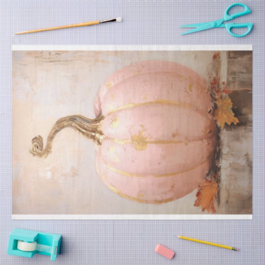 Rustieke Chique Roze Pompoen Decoupage Tissuepapier (Craft)
