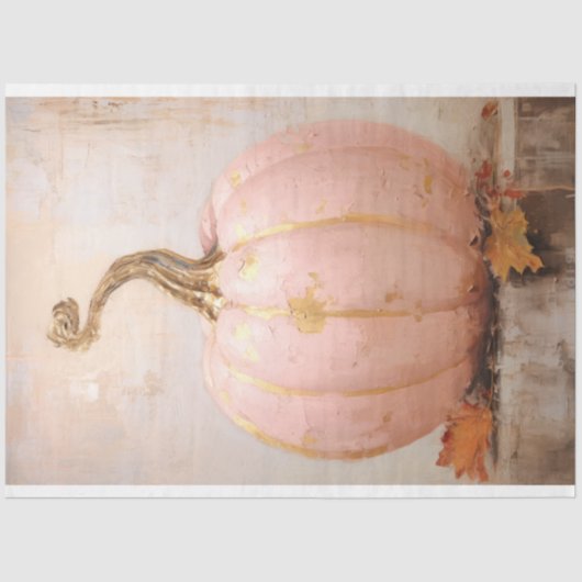 Rustieke Chique  Roze Pompoen Decoupage Tissuepapier (Voorkant)