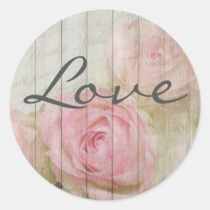 Rustieke Chique  Roze Rozen Liefde Stickers