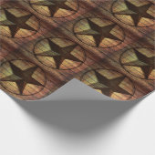 Rustieke chique schuur hout Texas Star westerne br Cadeaupapier (Hoek)