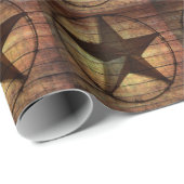 Rustieke chique schuur hout Texas Star westerne br Cadeaupapier (Rol Hoek)