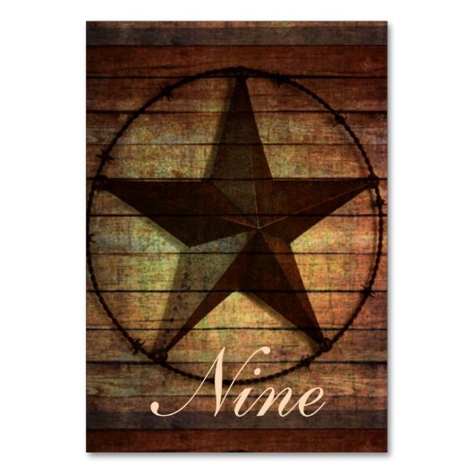 Rustieke chique schuur hout Texas Star westerne br Kaart (Voorkant)