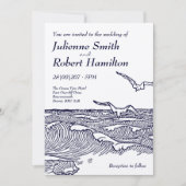 Rustieke chique strand bestemming bruiloft uitnodi kaart (Voorkant)