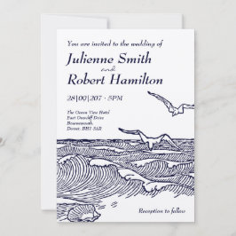 Rustieke chique strand bestemming bruiloft uitnodi kaart